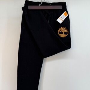 Timberland Kids Black Sweatpants Joggers Print Drawstring Elastic Waist S P CH 8